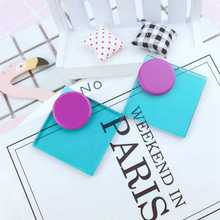 Night Club New Fashion Women Jewelry Personality Acrylic Color Transparent Geometric Square Stud Earrings 2024 - buy cheap