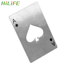 HILIFE Stainless Steel Bottle Opener Poker Playing Card Spades Bar Tools Soda Bottle Cap Credit Card Size Kitchen Accessories 2024 - buy cheap