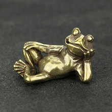 Mini Cute Vintage Brass Frogs Statue Decoration Ornament Sculpture Sleeping Thinking Frog Home Office Desk Ornament Toy Gift 2024 - buy cheap
