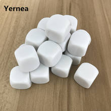 Yernea 20 Pcs/Lot 16mm Blank Dice D6 Acrylic White Rounded Corner Blank Dice Can Write and Carving Children Teaching Game Dice 2024 - buy cheap