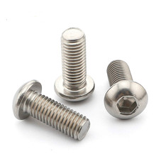1PCS-M12*25/30/35/40/45/50/60   ISO7380 High Quality  304 Stainless Steel Pan Head / Screw /Round Head Hexagon Screw 2024 - buy cheap