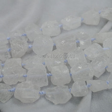 15.5" Length/1 string, Nature Rough Clear White Crystal Stone,Luxury Necklac,Charming Ornament Gift,Size: 30-40mm 2024 - buy cheap