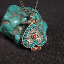 Handmade 925 Silver Turquoise Tibetan Gau Pendant Necklace Nepalese Sterling Gau Box Pendant Buddhist Prayer Box Pendant 2024 - buy cheap