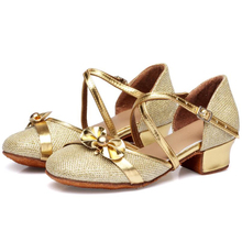 Women Children Latin Dance Shoes Girls Latin Shoes Gold Low Heel Soft Sole Dance Shoes C44 2024 - buy cheap