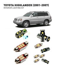 Светодиодные интерьерные огни для Toyota highlander 2001-2007 9 шт. светодиодные лампы для автомобилей комплект освещения автомобильные лампы Canbus 2024 - купить недорого