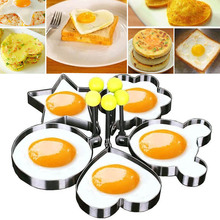 Molde creativo de panqueques de acero inoxidable 5 unids/set molde de huevos fritos en forma de lindo molde de anillos de panqueques molde de utensilios de cocina para huevos 2024 - compra barato
