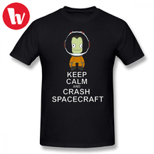 Keep Calm футболка Kerbal Space Program Футболка мужская футболка из 100% хлопка с принтом из мультфильма Большие размеры летние футболки с коротким рукавом 2024 - купить недорого