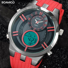 Men Sports Watches BOAMIGO Brand Digital Watches Military Quartz Watches Red Rubber Gift Waterproof Wristwatches  Reloj Hombre 2024 - buy cheap