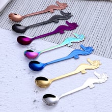 Cartoon sea horse coffee spoon 304 stainless steel mixing spoons dessert scoop ice cream scoop for home party wedding  flatware 2024 - buy cheap