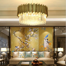 Lámpara LED postmoderna de cristal dorado para sala de estar, candelabro de lujo, lámpara estilo vestíbulo 2024 - compra barato