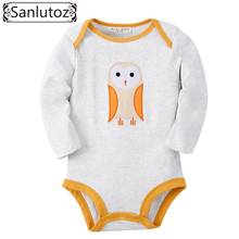 Sanlutoz/зимняя одежда для малышей; детские комбинезоны с рисунком совы для новорожденных; одежда для маленьких мальчиков и девочек; комбинезоны с длинными рукавами 2024 - купить недорого