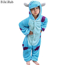 BIKIRUB-pijamas de franela para niños y niñas, ropa de dormir de invierno, conjunto de Pijama de animales de dibujos animados, bonito Sulley 2024 - compra barato