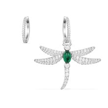 SLJELY 925 Sterling Silver Dragonfly Asymmetric Earrings Inlayed Green Red Blue Cubic Zirconia for Women Insect Fine Jewelry 2024 - buy cheap