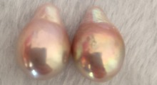 Perla Barroca de Mar del Sur de 13-15mm, color dorado, rosa, medio perforado, encantador, envío gratis 2024 - compra barato