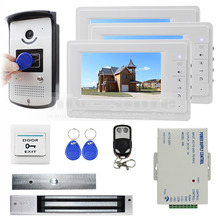 DIYSECUR 7 inch Monitor Video Door Phone Doorbell 700 TV Line Camera 280kg Magnetic Lock RFID Keyfobs 1v3 2024 - buy cheap