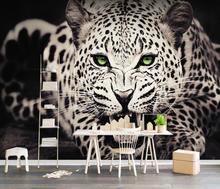Custom 3D mural wallpaper European modern abstract contracted art black and white northeast leopard TV background wall 2024 - buy cheap