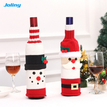 2 шт. набор рождественское красное вино бутылки Чехлы для мангала сумки Кукла Одежда Санта Клаус Снеговик Рождество вино свитер Рождество украшения 2024 - купить недорого
