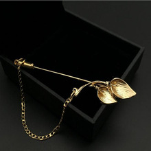 2020 Fashion Jewelry Gold Metal Pins Long Brooch Flower Lapel Pin Men Suit Brooch Broche Fleur Vintage Brooches For Women 2024 - buy cheap