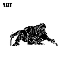 YJZT 16.5*8CM Furtivo Ninja Guerreiro Soldado Design de Moda Cobrindo O Corpo Etiqueta Do Carro Decalque Preto/Prata Vinil C20-1793 2024 - compre barato