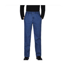 Men' Loose Jeans Men's Elastic Waist Large Plus Size Straight Casual Cotton High Waist Denim Pants Trousers Ripped Jeans for Men 2024 - buy cheap