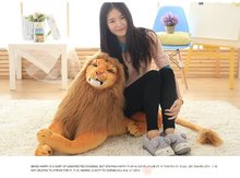 Brinquedo de simulação de pelúcia grande leão adorável boneco de aniversário presente de cerca de 110cm 2024 - compre barato