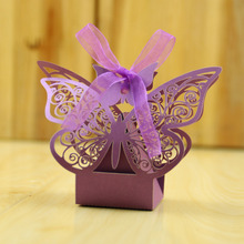 50pcs/lot Special Hollow Butterfly Shape Wedding Candy Box Beautiful White Butterfly Small Candy Gift Box Party Supplies 2024 - buy cheap