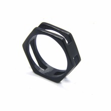 Support Dropship Size 7-13 Hexagon Ring 316L Stainless Steel Jewelry Band Party Fashion Ring 2024 - buy cheap