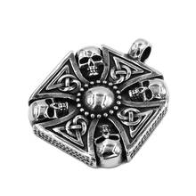 Wholesale Skull Celtic Knot Cross Pendant Stainless Steel Jewelry Fashion Norse Viking Cross Biker Men Pendant SWP0460A 2024 - buy cheap