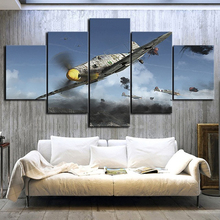 Wall Art Canvas Poster 5 Pcs Airplane World War Pictures Shooting Game Painting For Living Room Prints Home Decor Frame 2024 - buy cheap