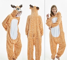 Pijama adulto kigurumi, roupa de dormir de flanela e girafa 2024 - compre barato