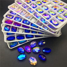 TopStone Colors AB Oval Fancy Stone Pointback Glass Crystal Rhinestones Sizes 6x8mm 8x10mm 10x14mm 13x18mm for Jewellry Making 2024 - buy cheap