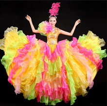 Flor vestidos de dança para as mulheres música festival de dança roupas desempenho nacional chinês trajes de dança para as mulheres 2024 - compre barato