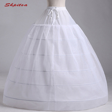 Белая Тюлевая подъюбник на 6 обручей, женское бальное платье, свадебное платье, Нижняя юбка в стиле кринолина, юбка-обруч 2024 - купить недорого