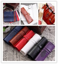 Retro Purse Storage Bag Leather Bag Vintage Roll Leather Cosmetic Bag  Pen Pencil Case Pouch Purse Organizer 2024 - buy cheap