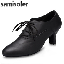 Samisoler Black/Red New Cloth Collocation Shine Ribbons Ballroom Fashion Dance Women Latin Dance Competition Shoes 2024 - buy cheap