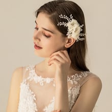 Jonnafe Ivory Floral Bridal Comb Pearls Hair Jewelry Fashion Women Headpiece Handmade Hair Accessories For Wedding Prom 2024 - buy cheap