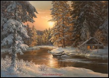 Embroidery Counted Cross Stitch Kits Needlework - Crafts 14 ct DMC Color DIY Arts Handmade Decor - In the Winter Forest 2024 - buy cheap