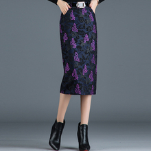 Женская облегающая офисная юбка до середины икры, с высокой талией и цветочным принтом, 2018 2024 - купить недорого