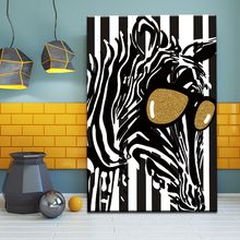 Lienzo abstracto de cebra para decoración del hogar, pintura de Animal para pared, para sala de estar, impresión HD, imágenes de cartel de caballo, 1 pieza 2024 - compra barato