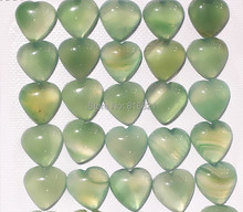 (12 unids/lote) cabujón de piedra verde ágata de 13mm con forma de corazón 2024 - compra barato
