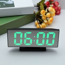 Despertador de led com espelho digital, relógio eletrônico, mesa, multifunções, tela noturna, led, despertador de mesa 2024 - compre barato