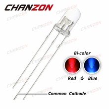 100pcs 5mm LED Diode Blue And Red Common Cathode Bi-Color Water Clear Round 5 mm Light-Emitting Diode LED Lamp Light Transparent 2024 - buy cheap