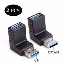 USB 3.0 Adapter 90 Degree Male to Female Combo Vertical Up and Down Angle Coupler Connector 2PCS 2024 - buy cheap