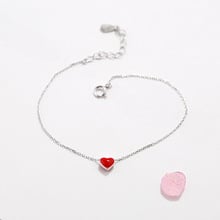 New Arrivals Silver Color  Red Heart Bracelets Fashion Wedding Bracelet For Women 2024 - buy cheap