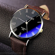 YAZOLE-Reloj de pulsera de cuero para hombre, cronógrafo informal, de negocios, de cristal azul, 2021 2024 - compra barato