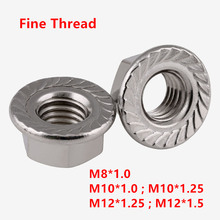 10pcs 5pcs DIN6923 GB6177 M8 M10 M12 fine thread Flanged Hex Nut Flange Nuts non-slip lock nut antiskid nut 2024 - buy cheap