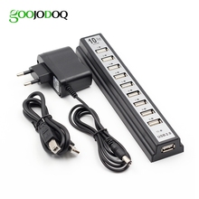 USB Hub 2.0 10 Ports High Speed 480mbps Usb 2.0 Hub Multi Usb Splitters with EU/US Power Adapter for PC Laptop Notebook Computer 2024 - buy cheap
