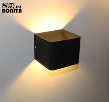 Не водонепроницаемый простой комнатный настенный светильник для спальни квадратный алюминиевый светодиодный бра 2024 - купить недорого