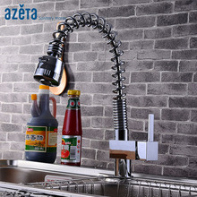 Azeta Faucet Kitchen Torneira Single Hole Deck Mounted Chrome Plated Pull-down Sprayer Kitchen Sink Tap AT9918 2024 - buy cheap