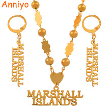 Anniyo-Conjunto de collar y pendientes con colgante de cuentas de las Islas MARSHALL, joyería de cadenas a la moda, #043121S 2024 - compra barato